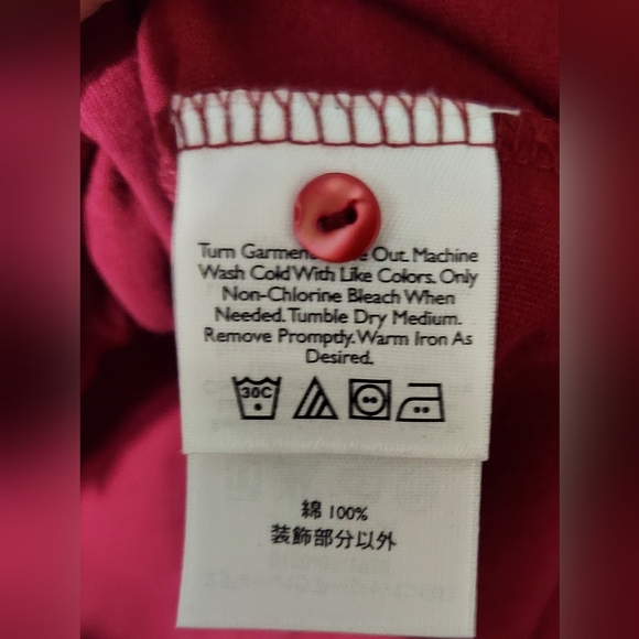 NWT Eddie Bauer Red Polo Shirt with Buttons Size Medium - Picture 7 of 9